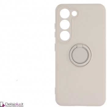 Švelnaus silikono dėklas su žiedu - šviesiai pilkas (Samsung S23 Plus)